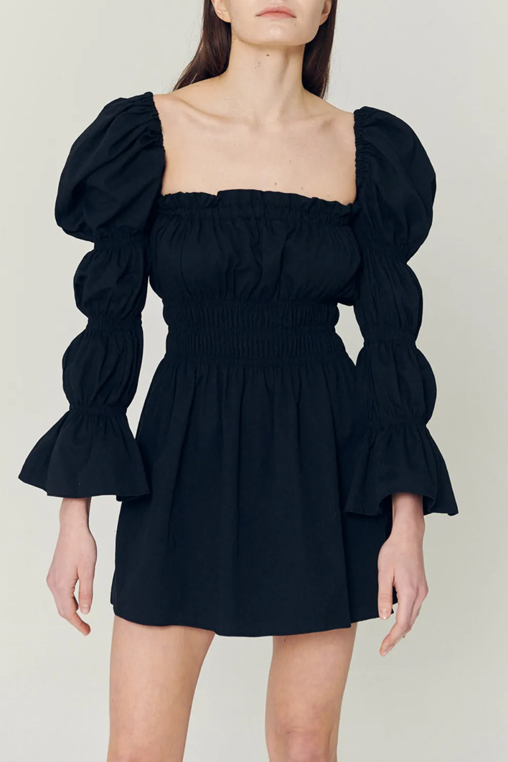 Balloon Sleeve Mini Dress