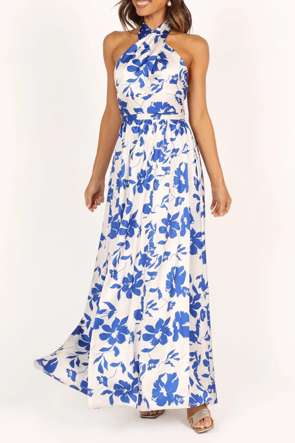 ELEGANT PRINTED OFF-THE-SHOULDER DRESS