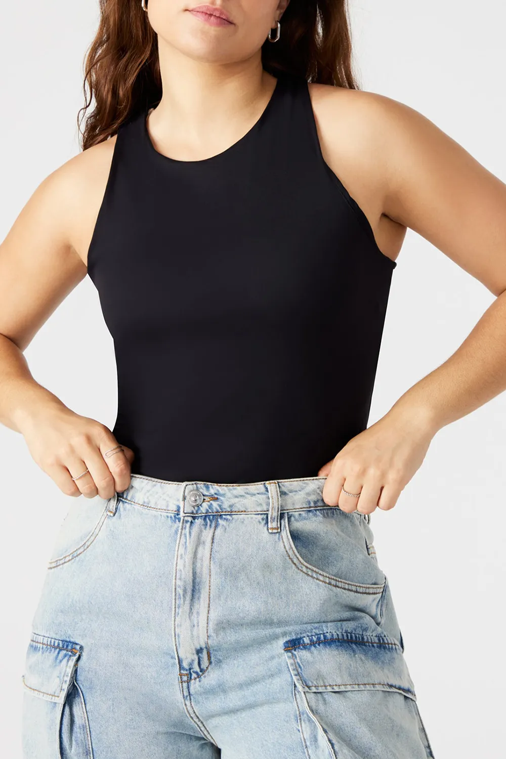 SLEEVELESS BODYSUIT BLACK