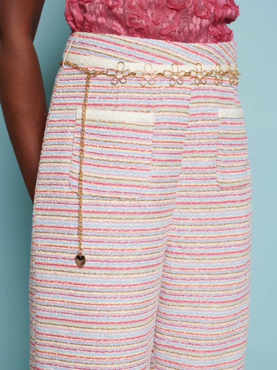 Casual Honeydew Tweed Trousers