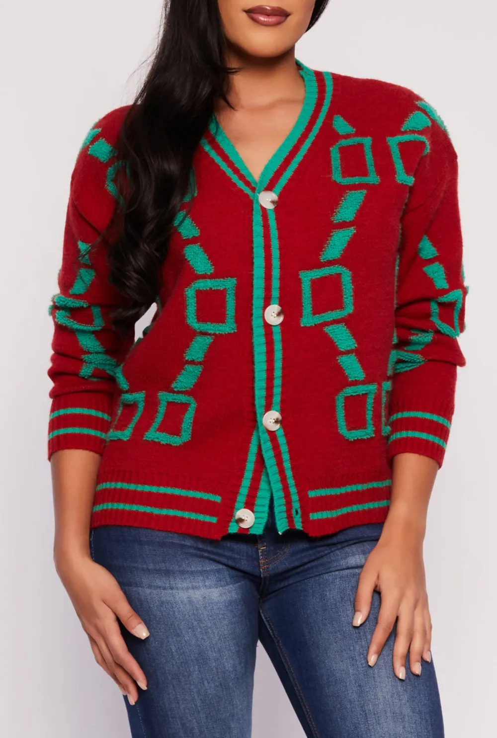 V-Neck Drawstring Cardigan