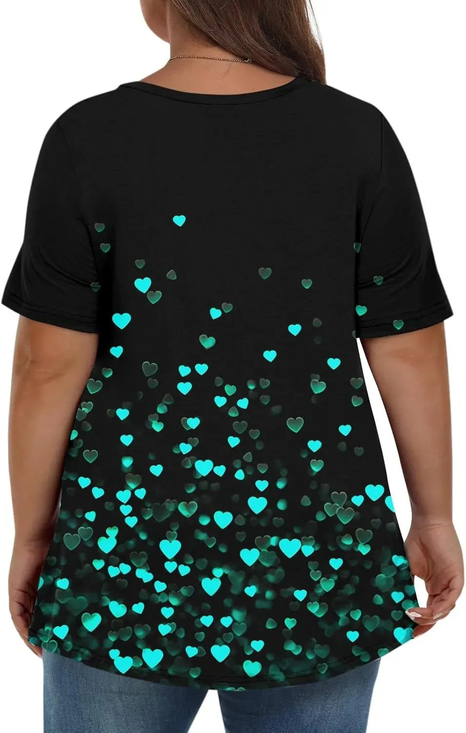 Plus Size Tops for Women Dressy Short Sleeve V Neck Shirts for Women Summer Tops for Women 2024 Floral Print Top