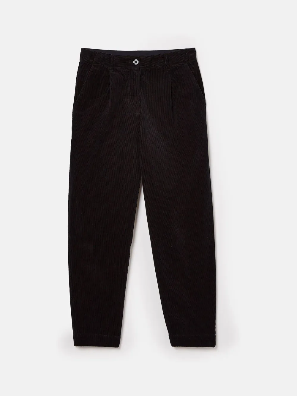 Navy Corduroy Tapered Trousers