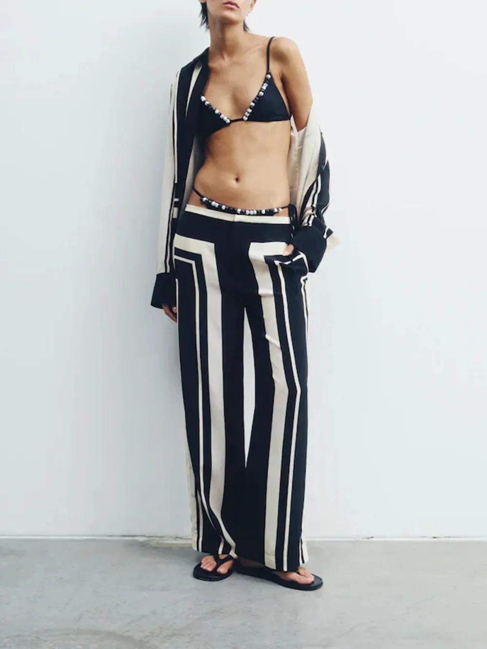 Casual Style Striped Trouser