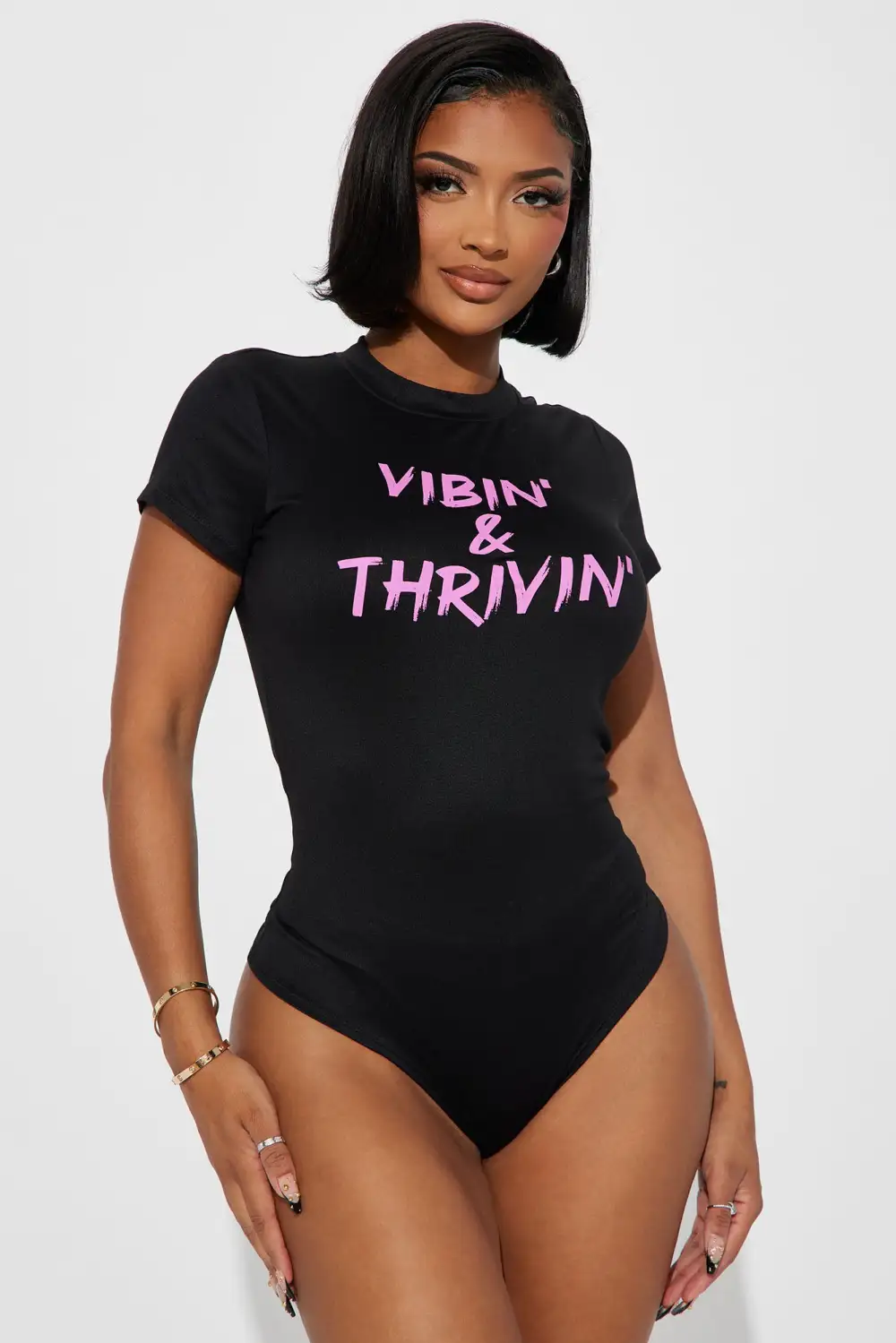 Vibin' And Thrivin' Bodysuit - Black