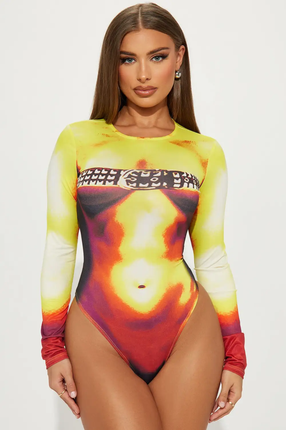 Rock My Body Bodysuit - Yellow/combo