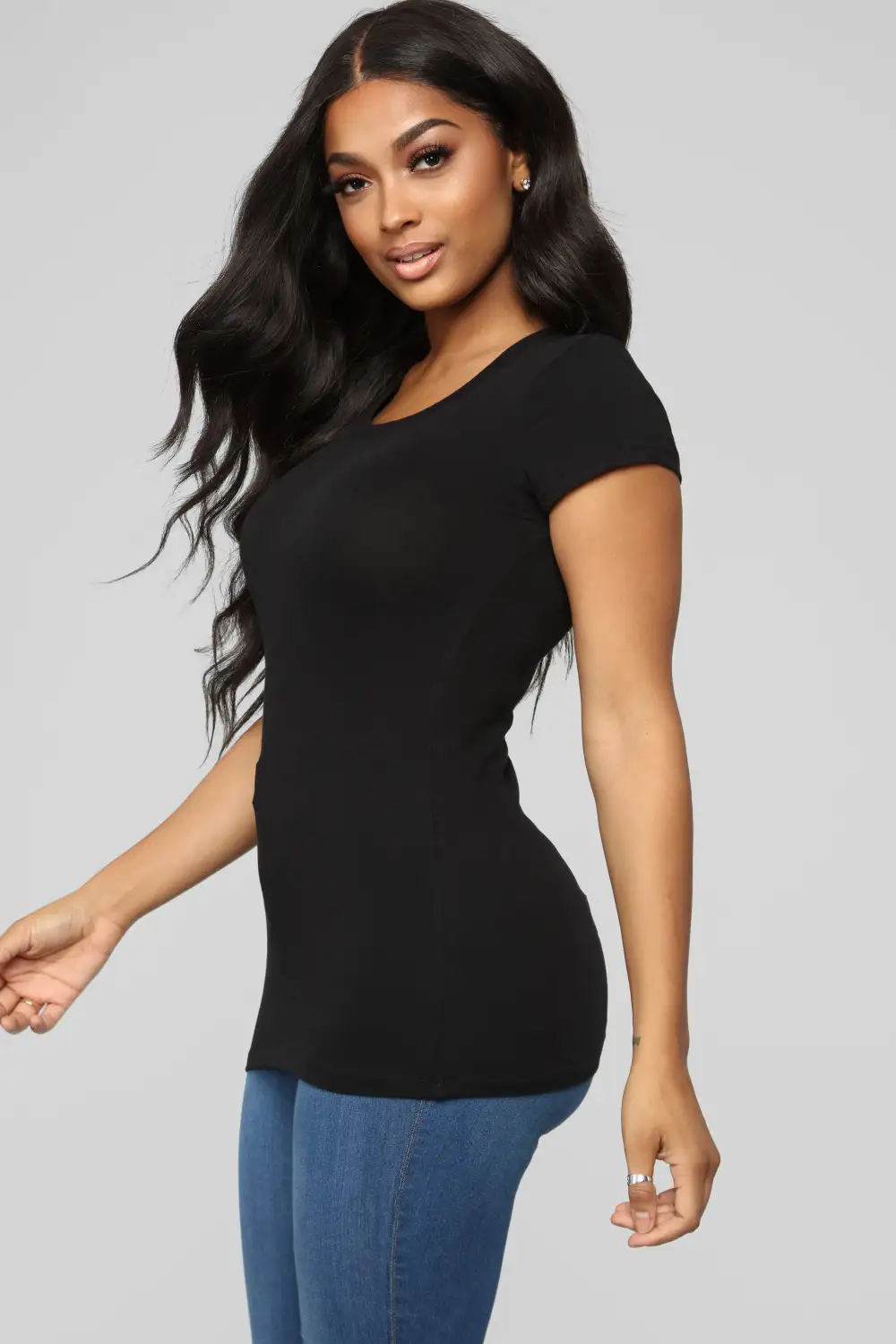 Sabrina Crew Neck Tee - Black