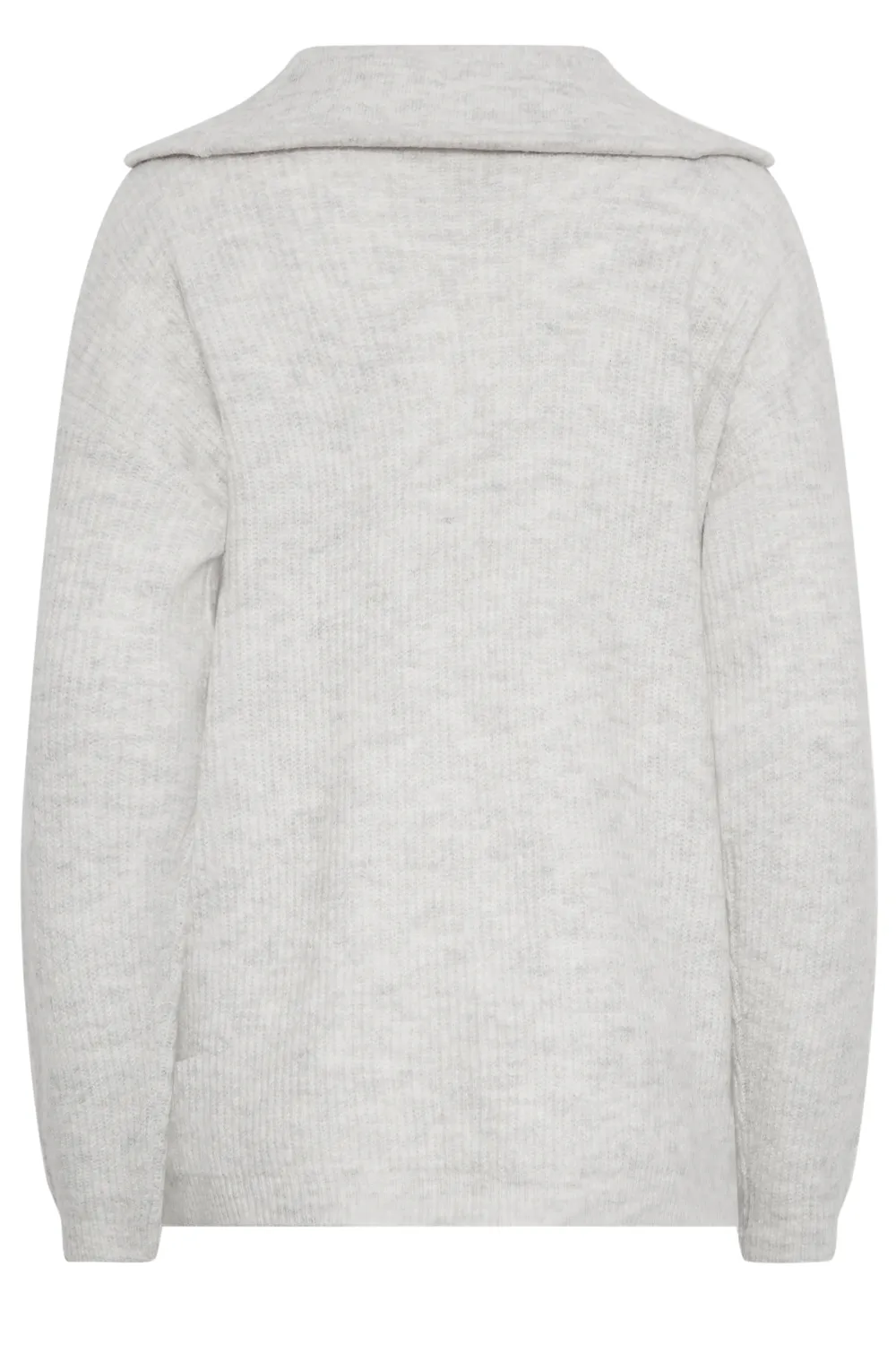 LTS Tall Dark Green Marl Zip Funnel Neck Jumper