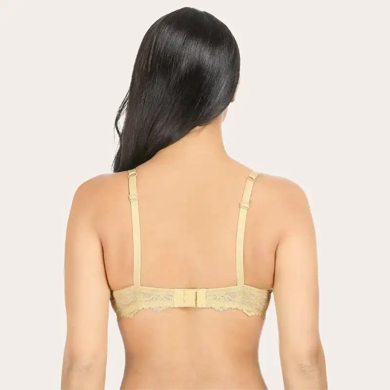 Eyelash Lace Demi Bra Sexy Sheer Lace Balconette Bra Daily Wear