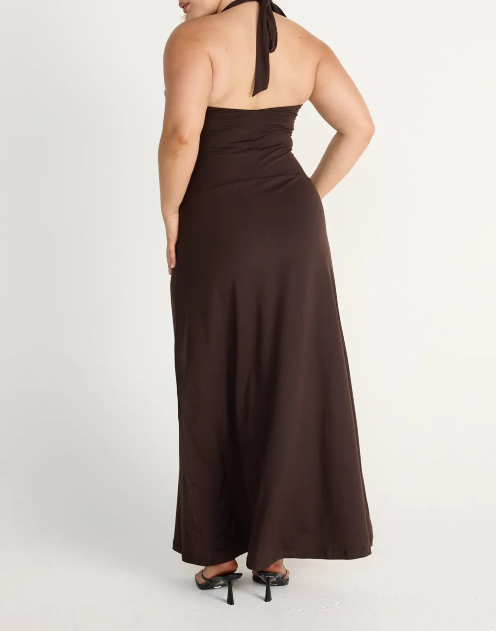 V-Neck Bodycon Halter Dress