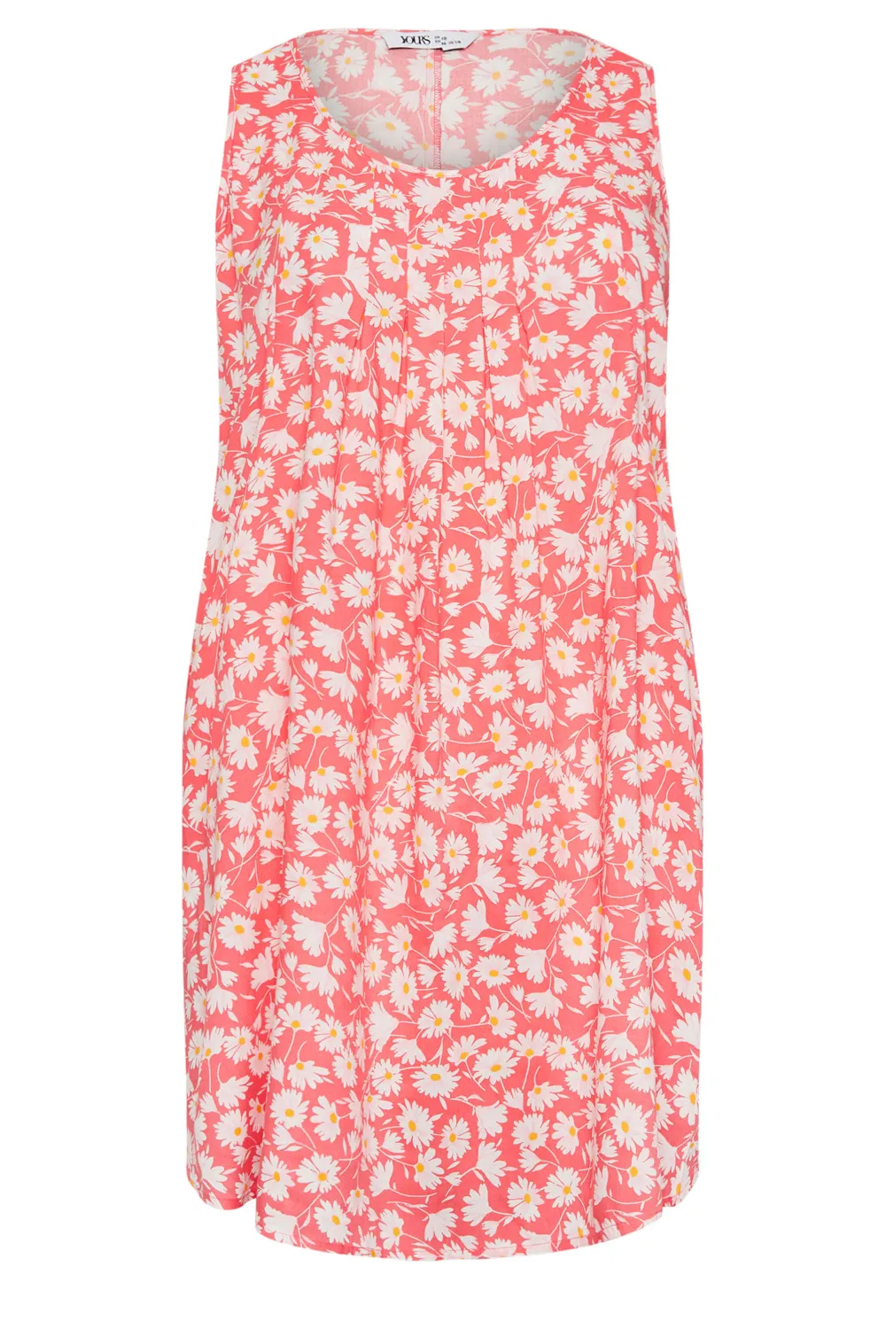 YOURS Curve Light Pink Daisy Print Pocket Smock Dress