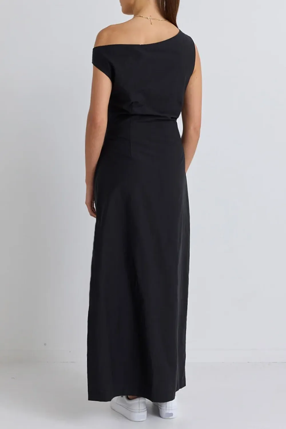 One Shoulder Black Maxi Dress