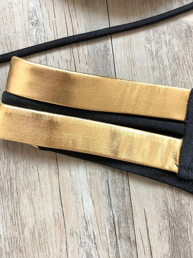 Women's Swimwear Bikini 2 Piece Normal Swimsuit Open Back Cut Out Sexy Leopard Color Block Leopard Print Black Pink Wine Dusty Rose Camisole Strap Bathing Suits New Vacation Sexy