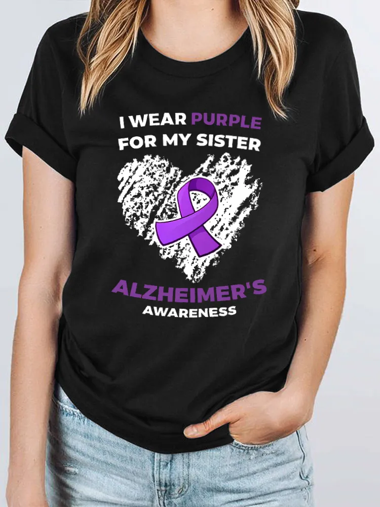 I wear purple for my sister Alzheimer's T-Shirt