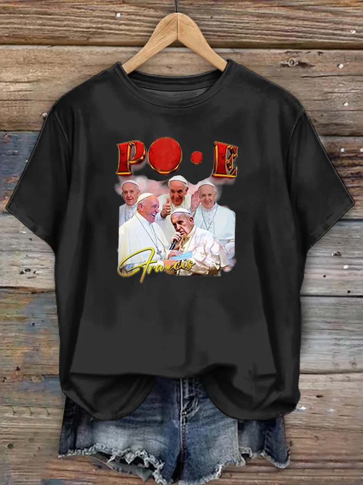 Women's Rip 1936-2025 Print Short Sleeve Round Neck Cotton T-Shirt