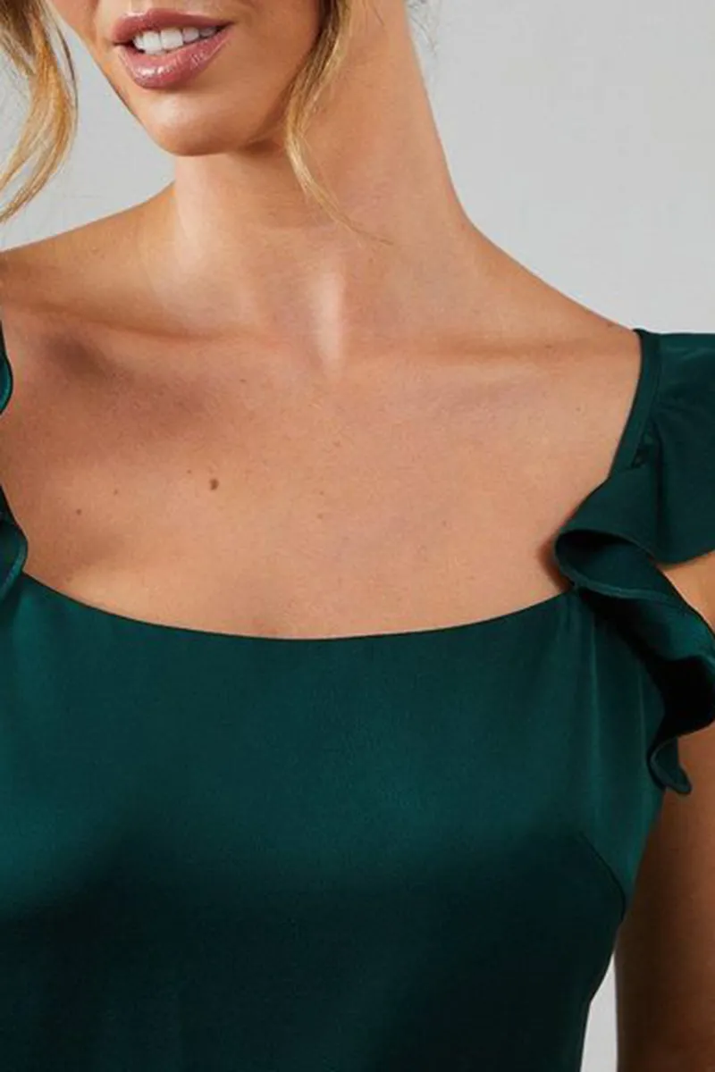 Casual Style Ruffle Square Neck Dress