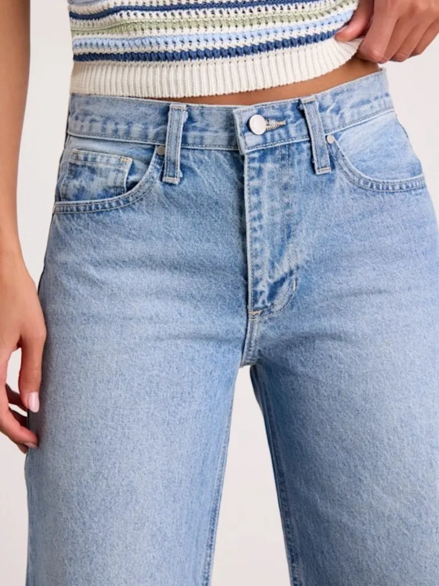 Retro Wide Leg Denim Pants