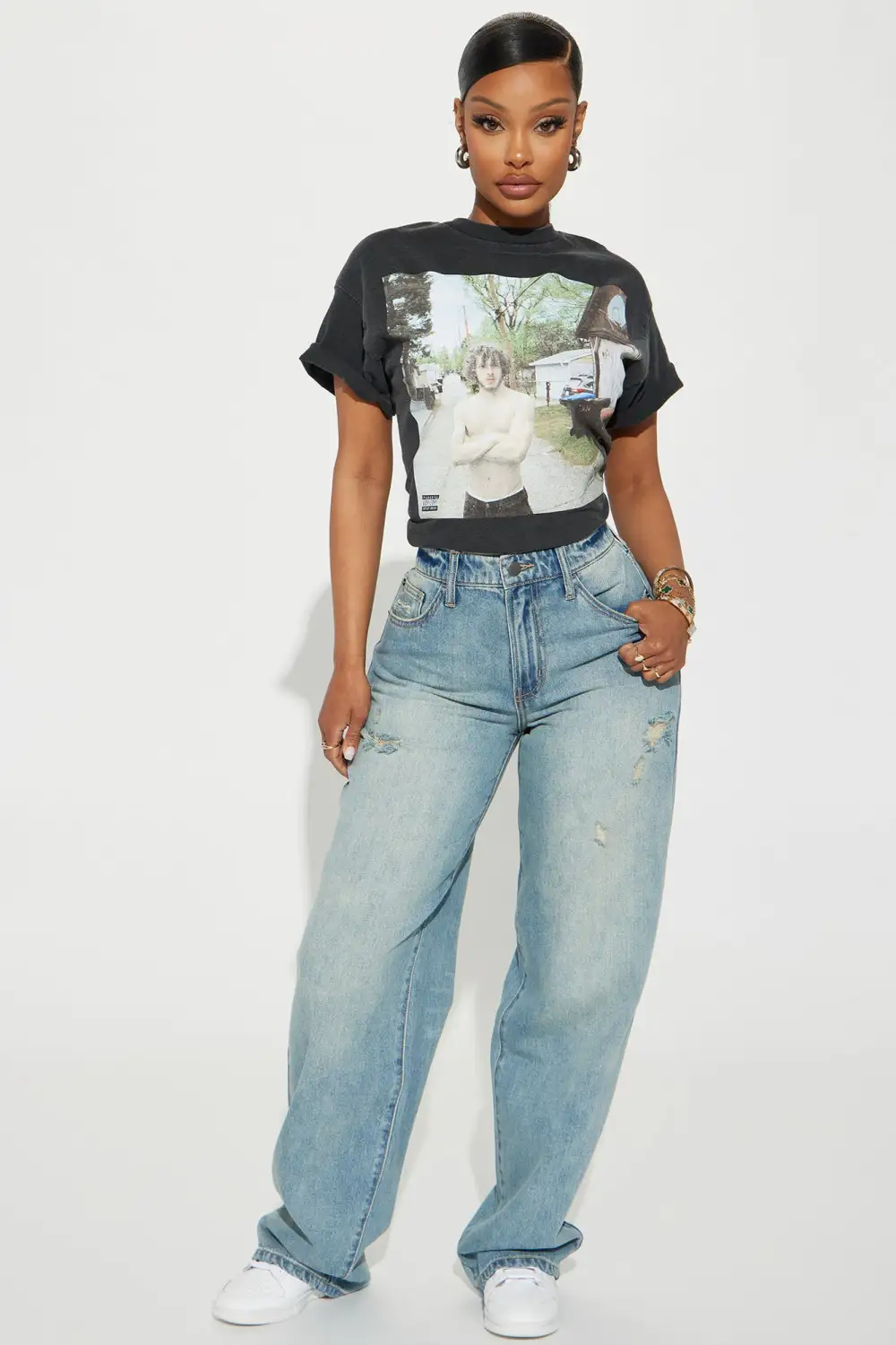 Whats Poppin Washed Tshirt - Black Wash