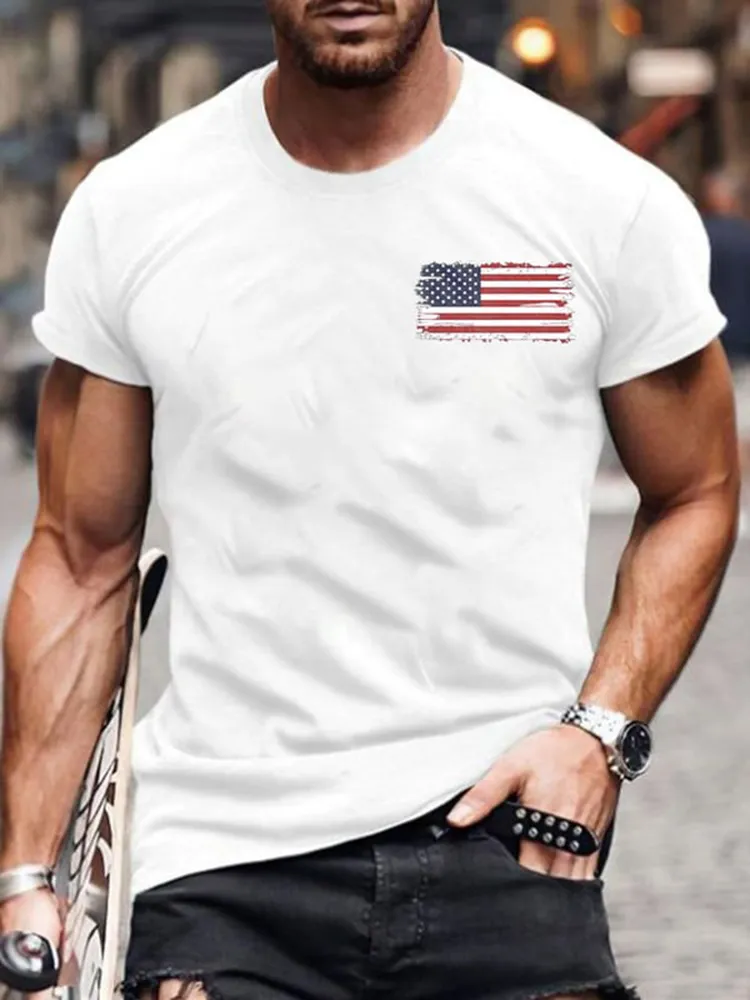 Men'S Round-Neck T-Shirt With I Identify As An American Prints
