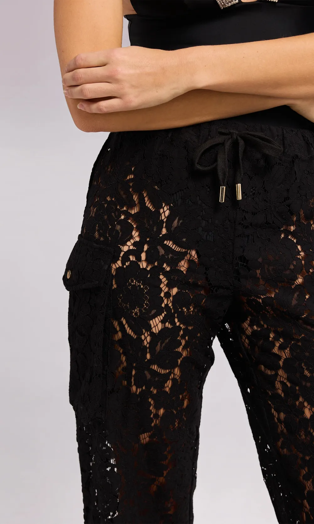 Drawstring Lace Cargo Pant
