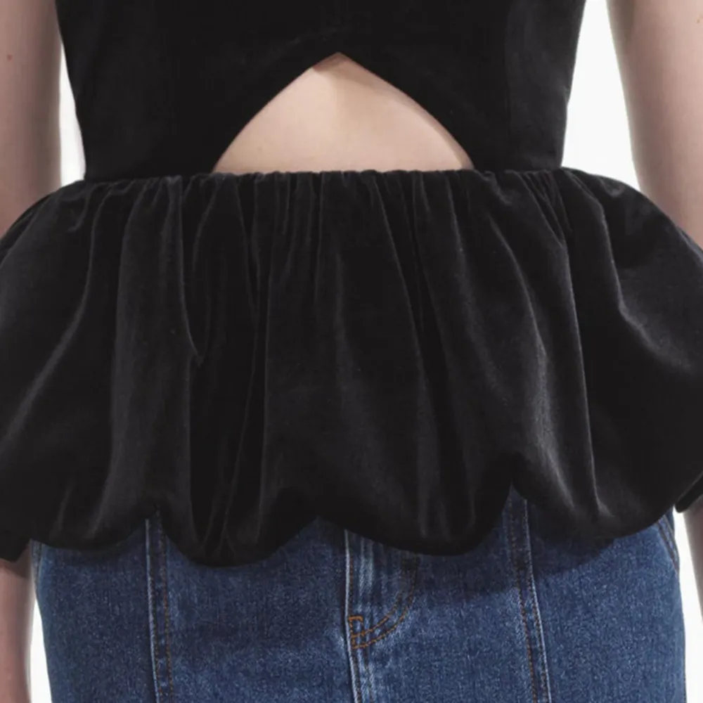 Black Velvet Bandeau Top