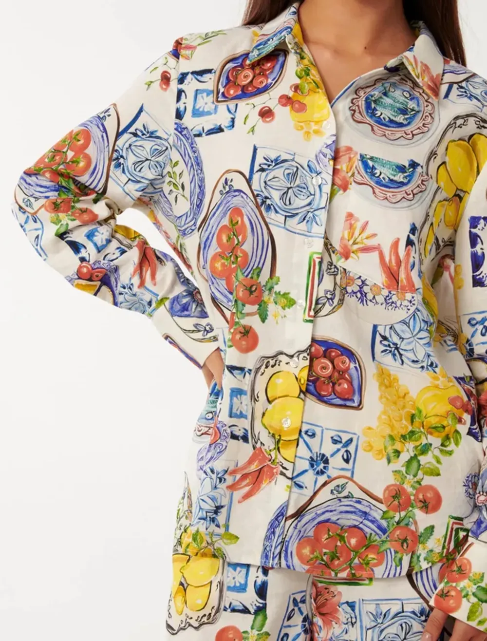 Colorful Oversized Linen Shirt