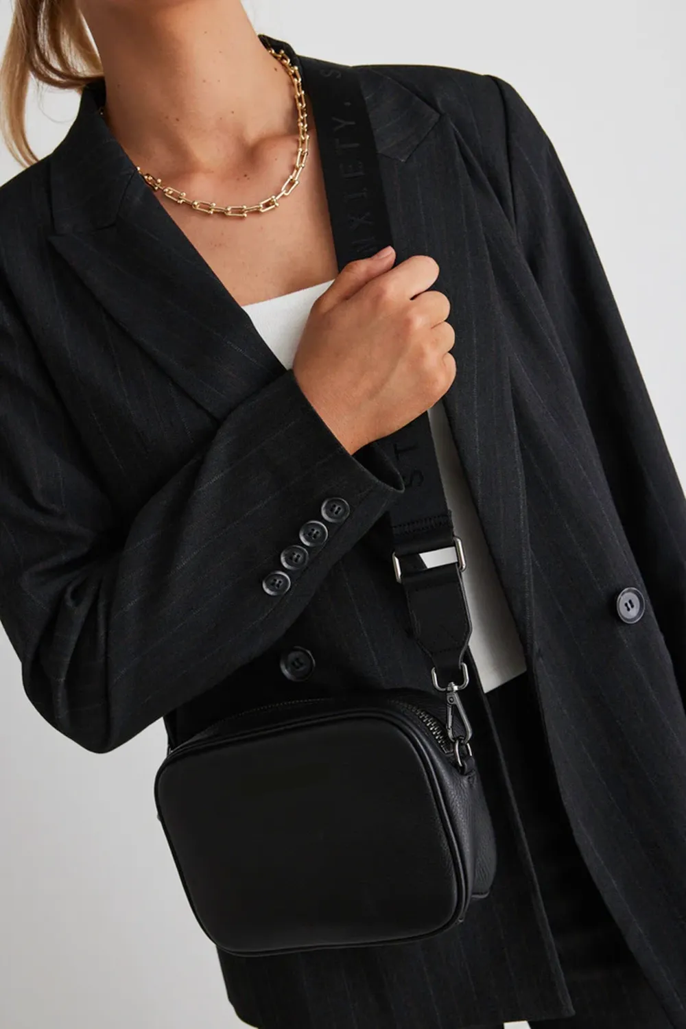 Charcoal Pinstripe Double Breasted Blazer