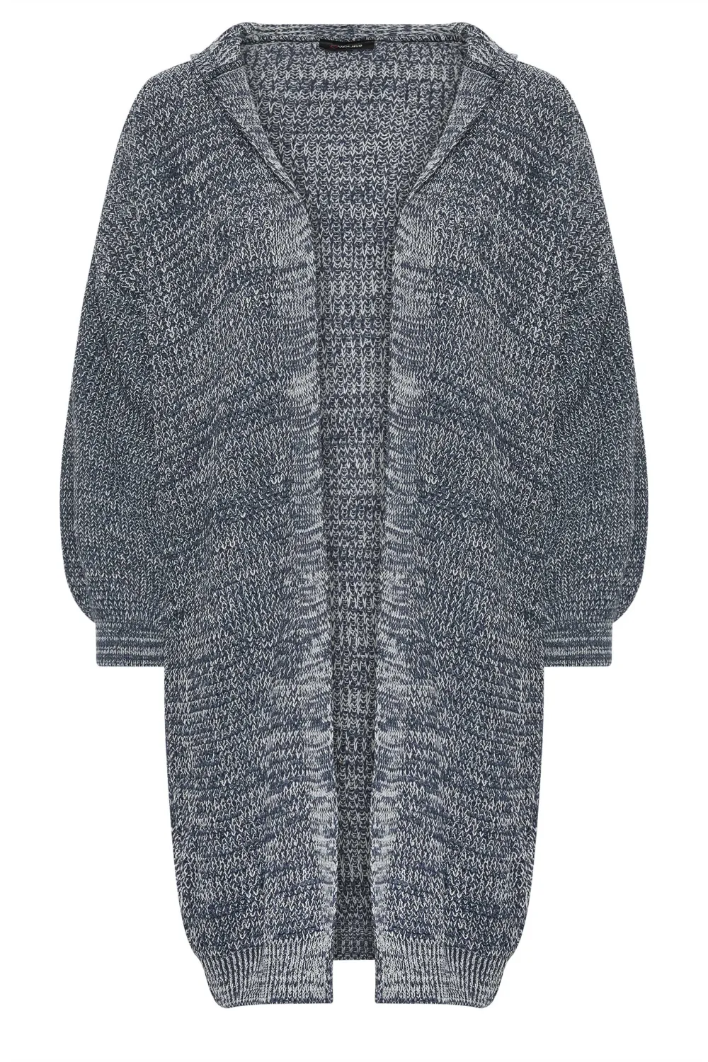 YOURS Curve Blue Longline Hooded Cardigan