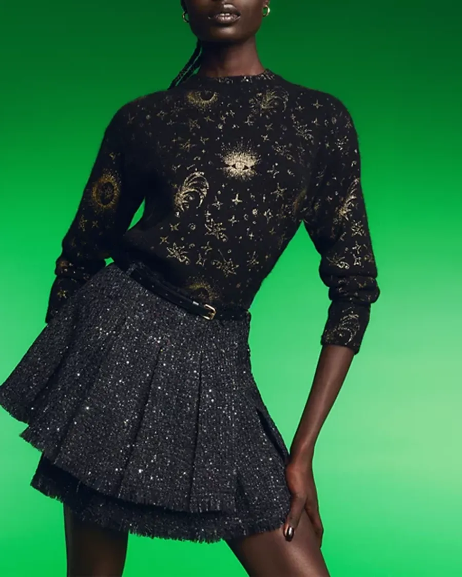 Long Sleeve Cashmere Astrological Crewneck Sweater