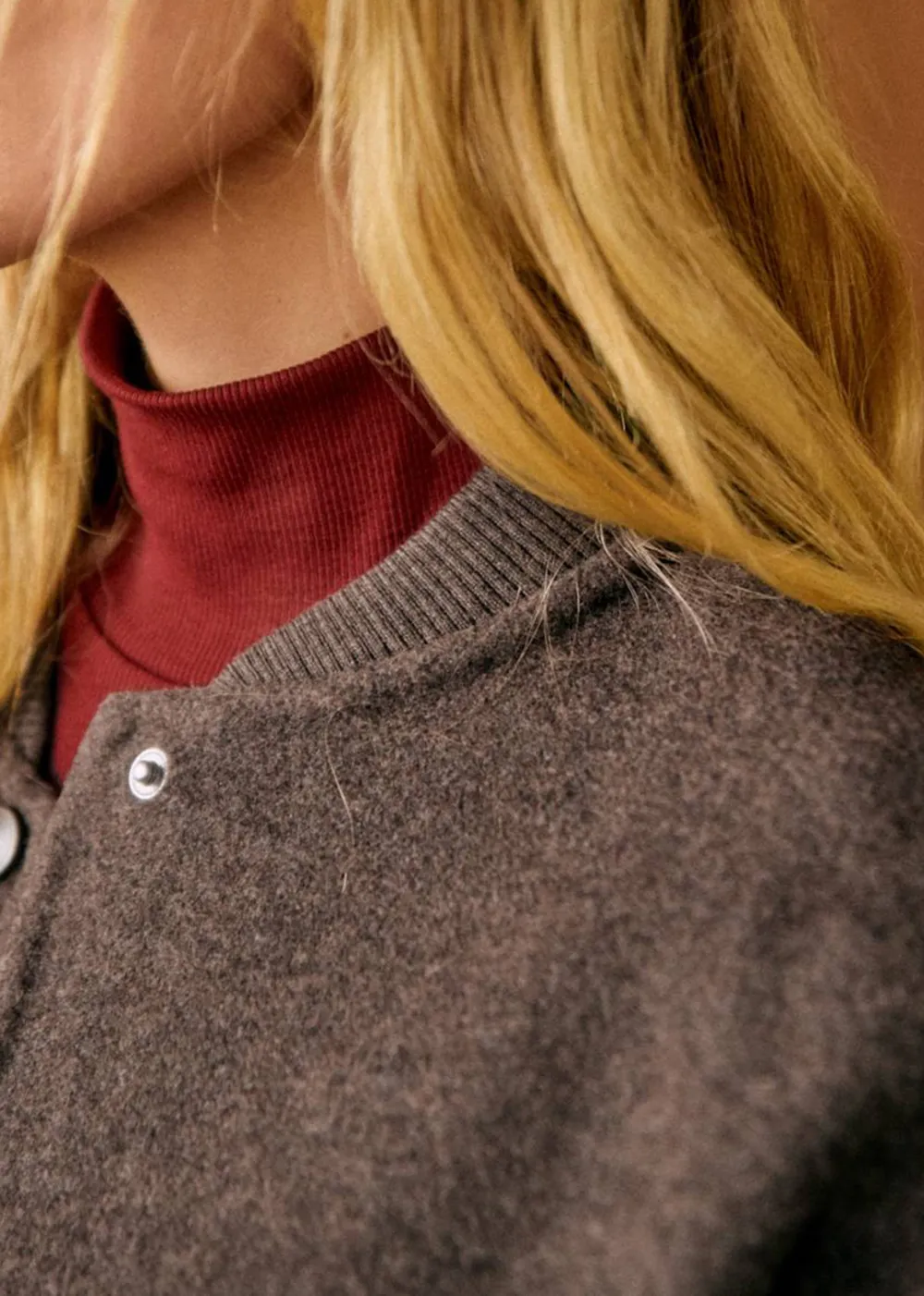 Solid Color Short Double-Faced Wool Coat