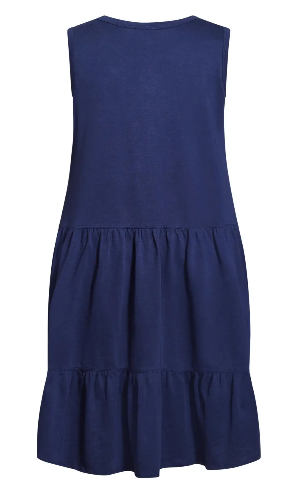 Evans Navy Blue Frill Dipped Hem Shift Dress