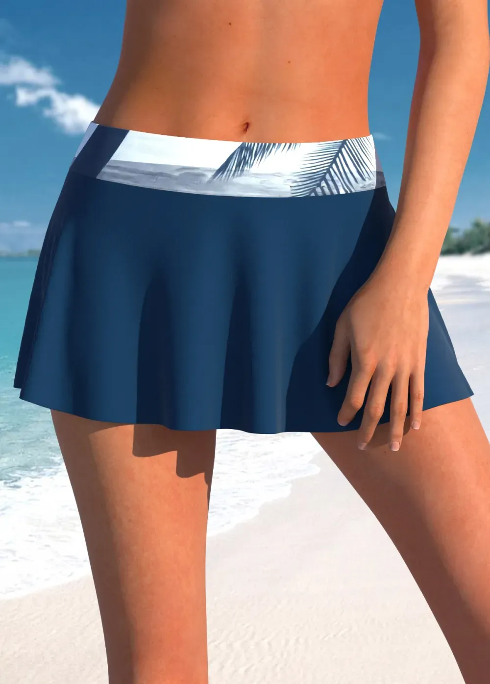 Circular Ring Mid Waisted Paisley Print Tankini Set