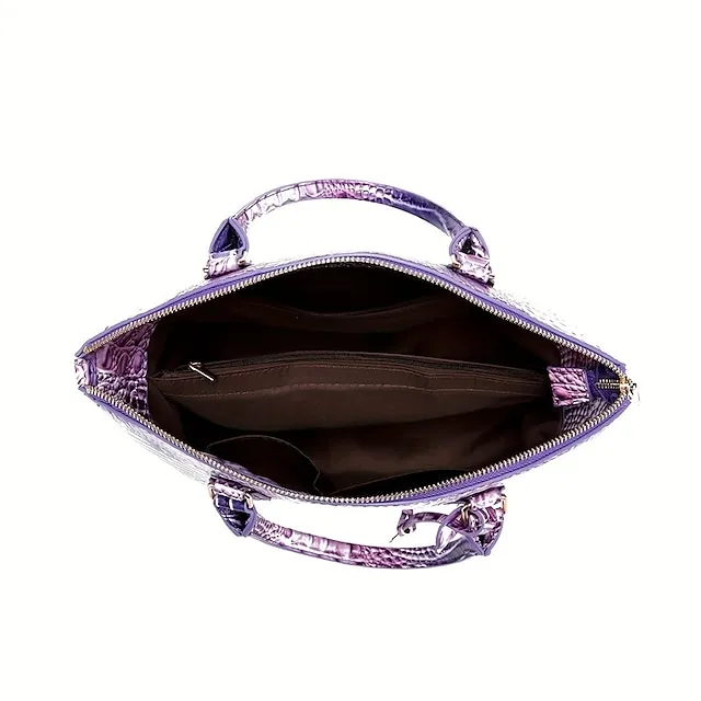 Women's Handbag Crossbody Bag PU Leather Office Daily Zipper Anti-Slip Adjustable Large Capacity Crocodile Earth Yellow Dark Brown Green / Blue