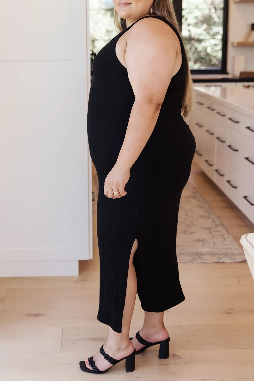 Classic Daily Simple Slim Temperament  Black Dress