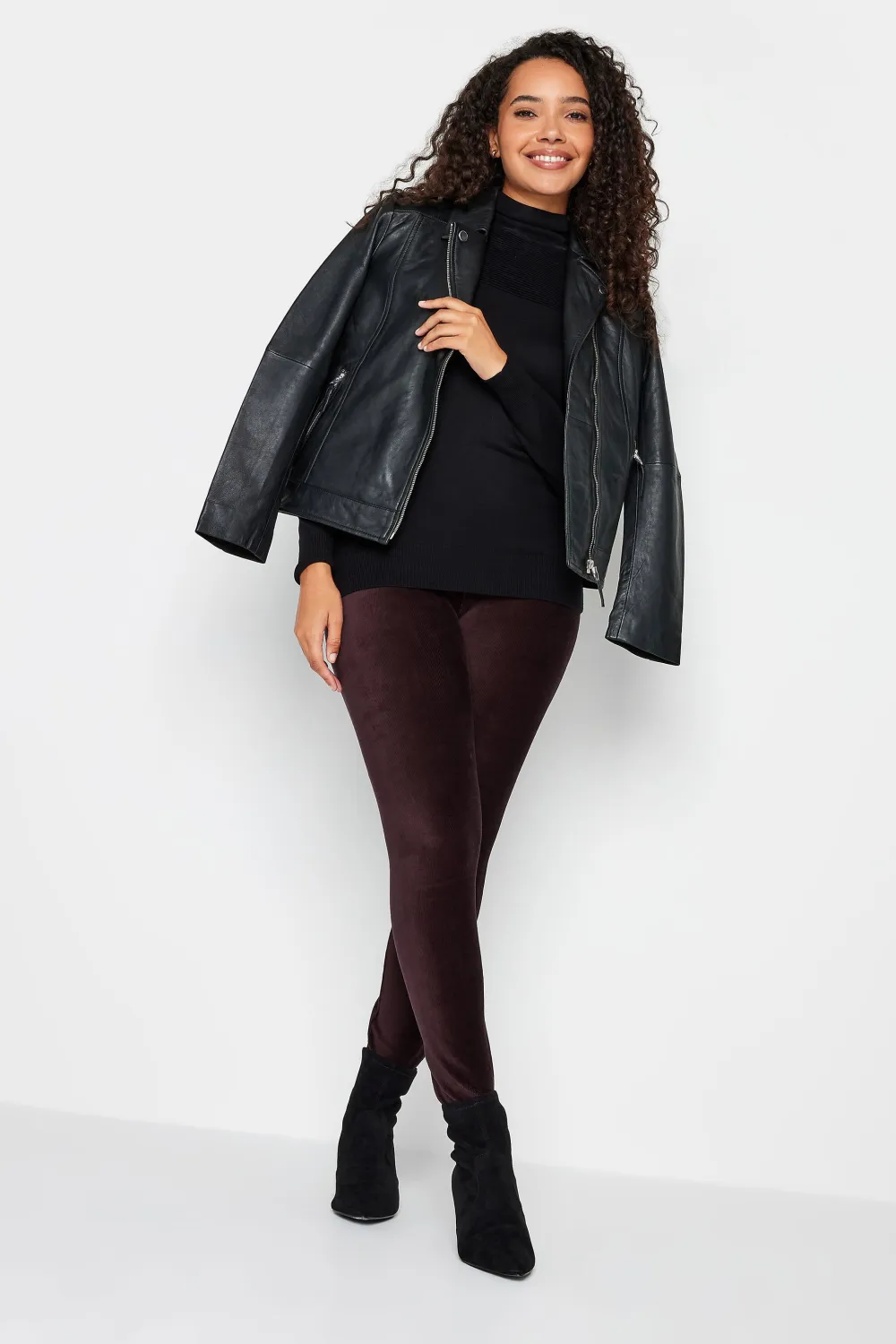 M&Co Teal Blue Cord Stretch Leggings