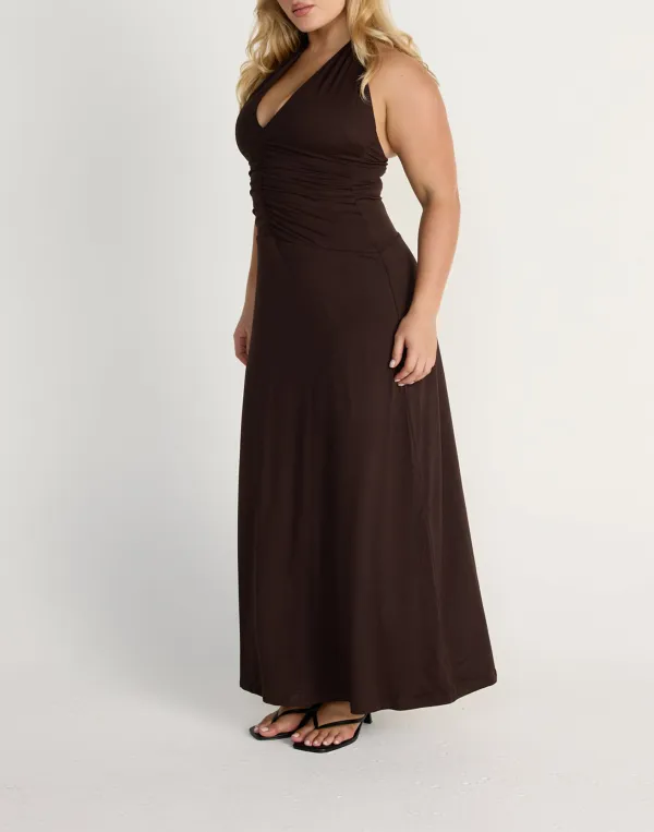 V-Neck Bodycon Halter Dress