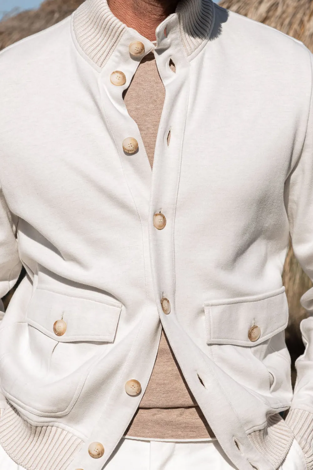 Cotton Knitted Bomber