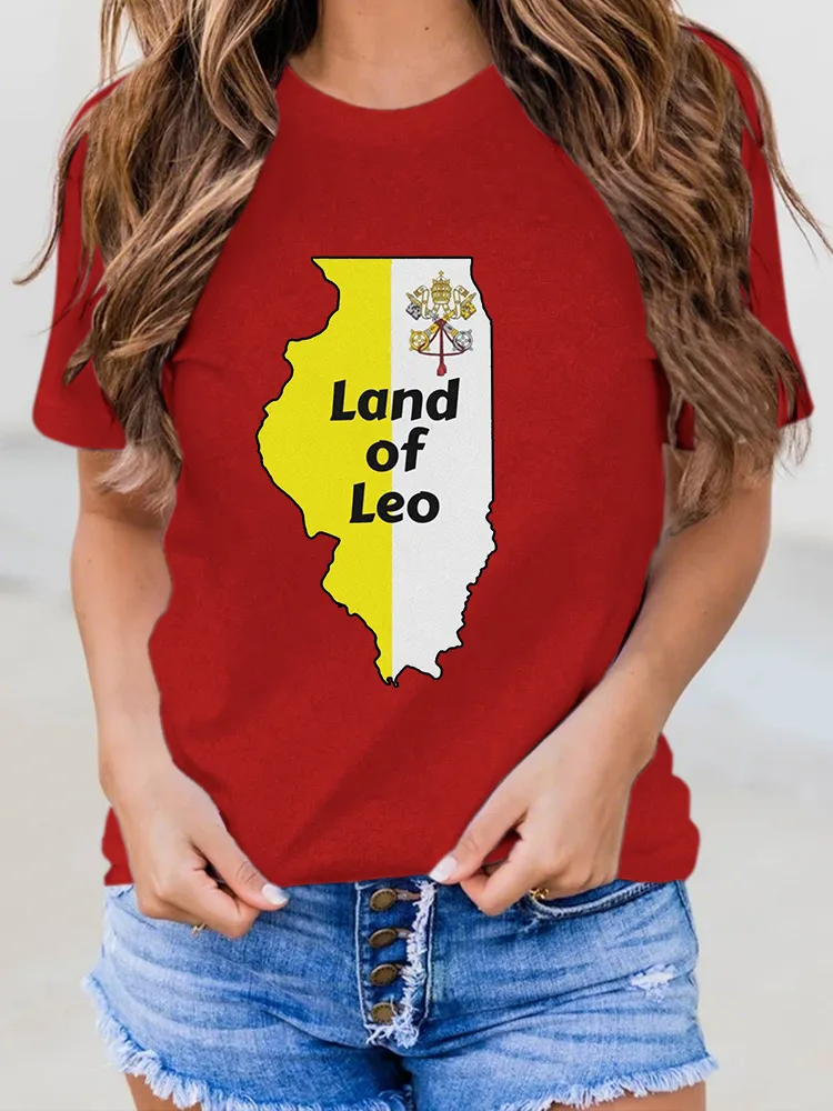 Women'S Land Of Leo Round-Neck Short-Sleeved T-Shirt