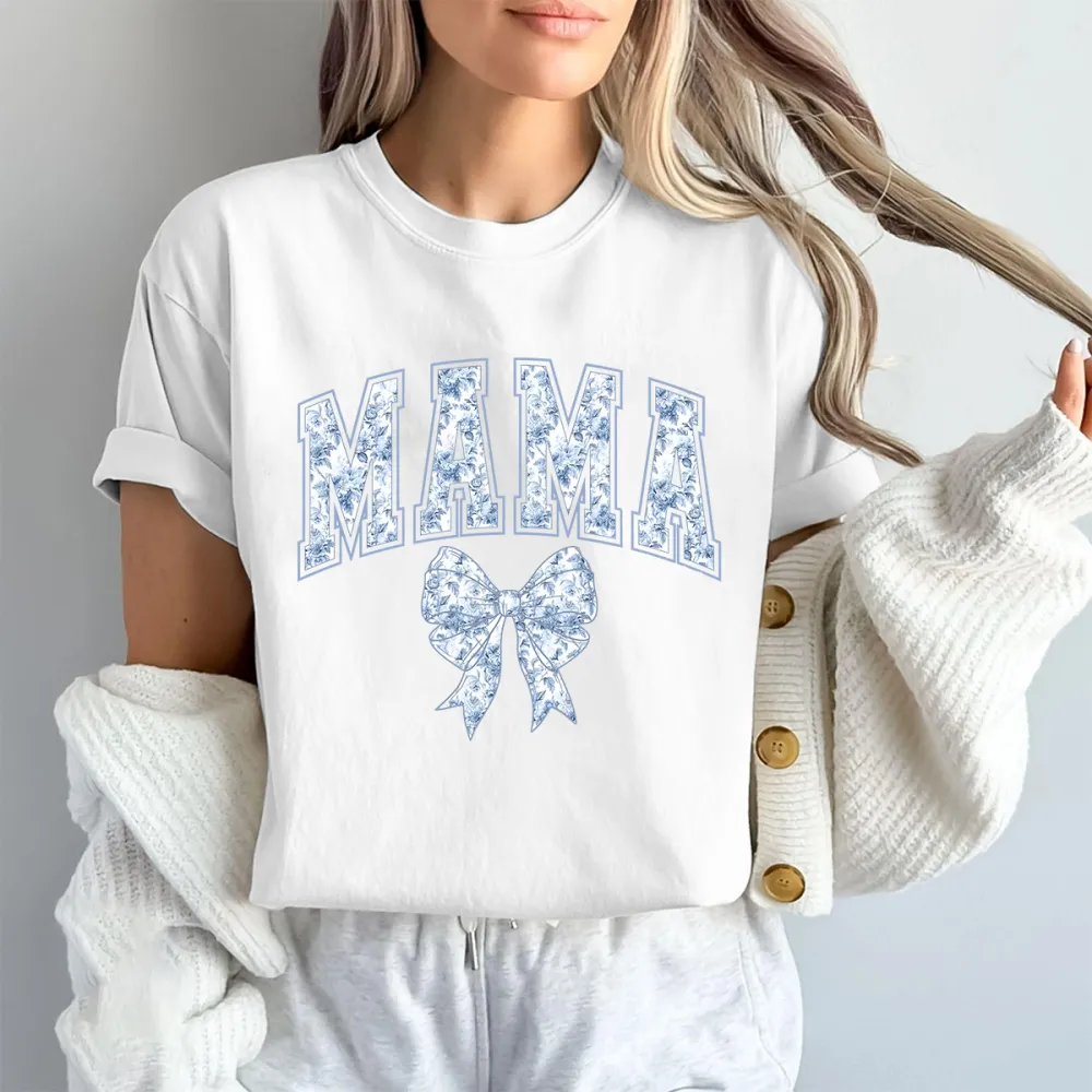 T-shirt Mama Women Printed Round Neck Short Sleeve