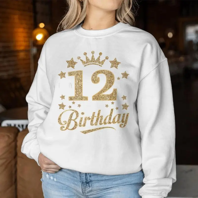 It's My 12Th Golden Birthday 12 Year Old Bday Groovy Women Sweatshirt