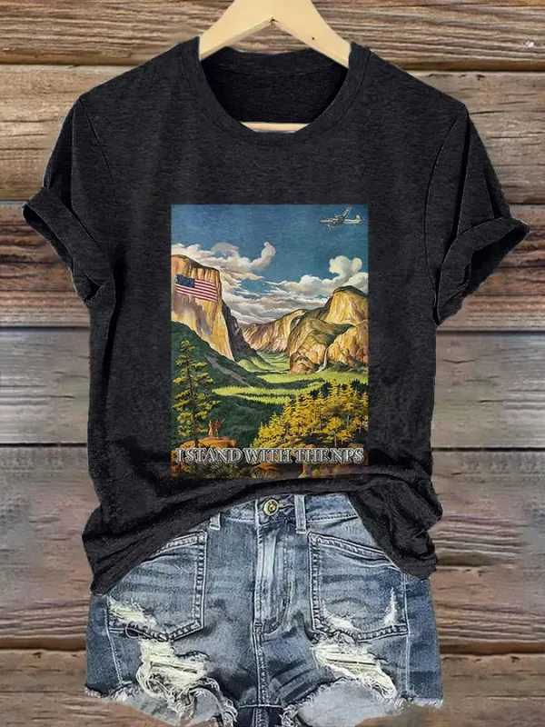 Retro I Stand With The NPS Print T-Shirt