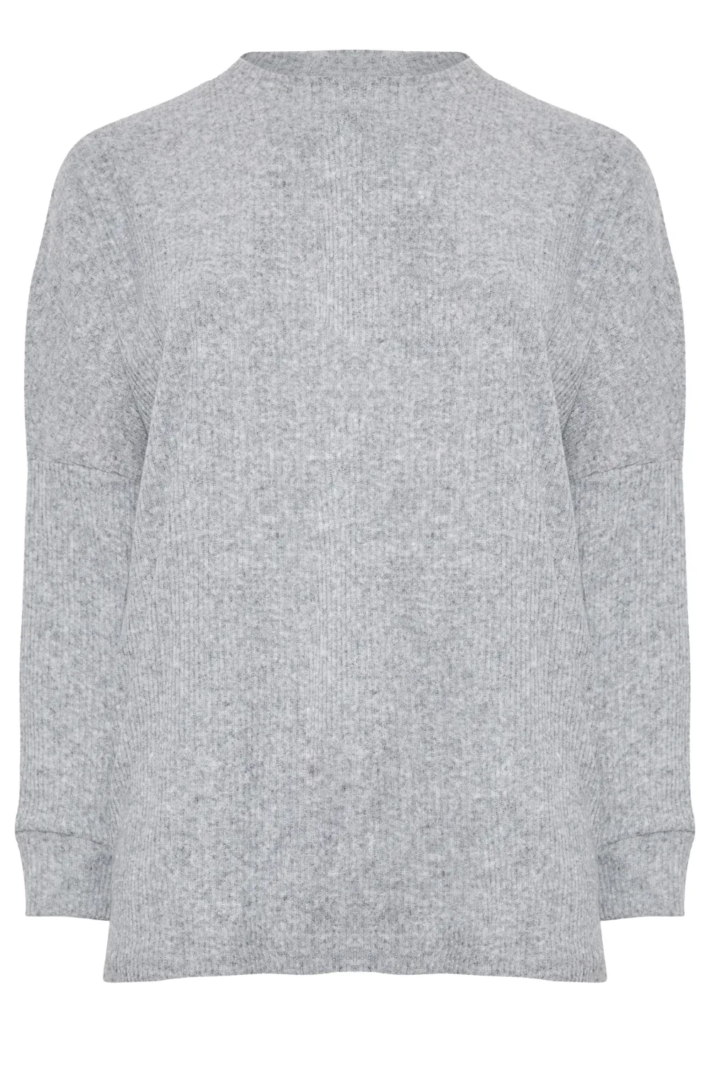 YOURS LUXURY Curve Grey Ribbed Jumper