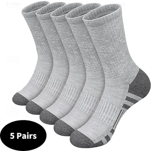 Men's 5 Pairs Multi Packs Socks Crew Socks Running Socks Casual Socks