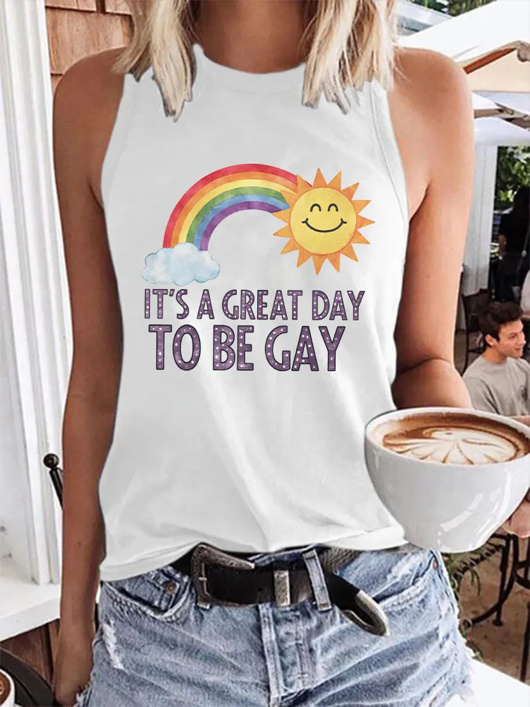 Women's It'S A Great Day To Be Gay Crew Neck Vest