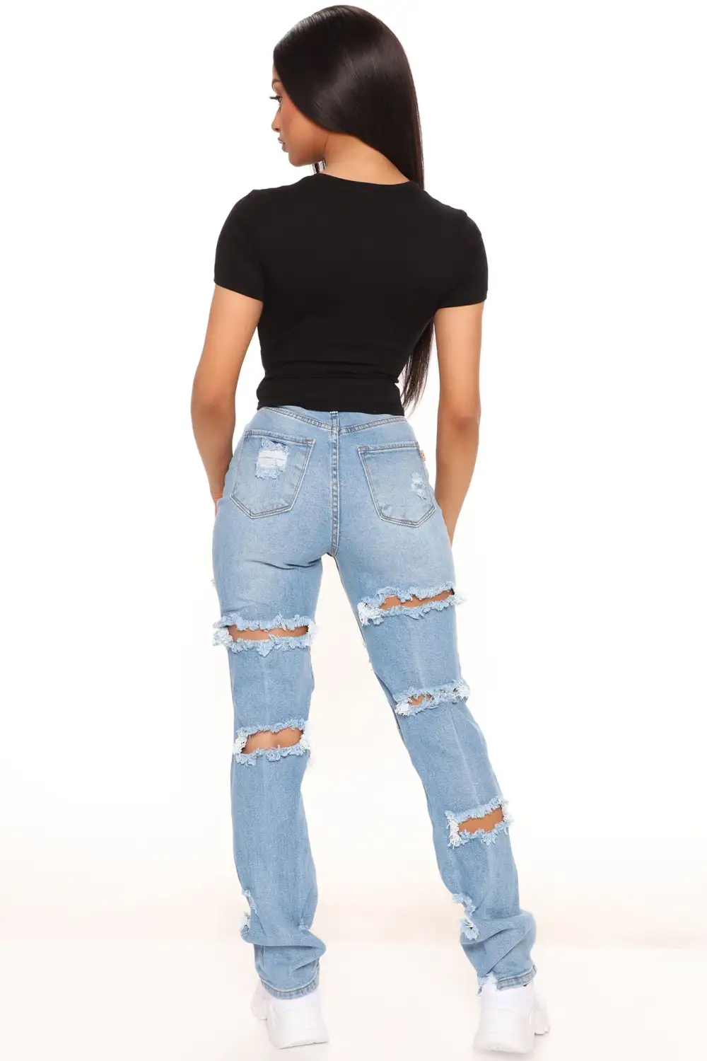 Anna Crew Neck Crop Top - Black