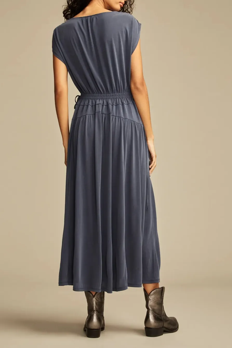 Blue Nights Sandwash Ruched Dress