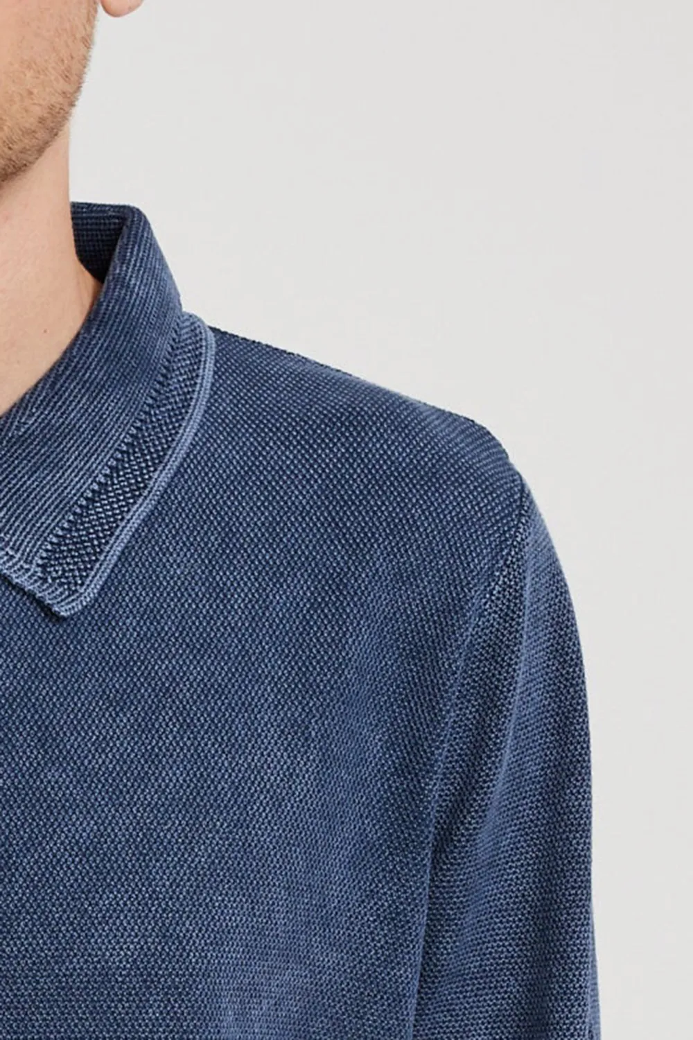 Rice Stitch Polo Midnight