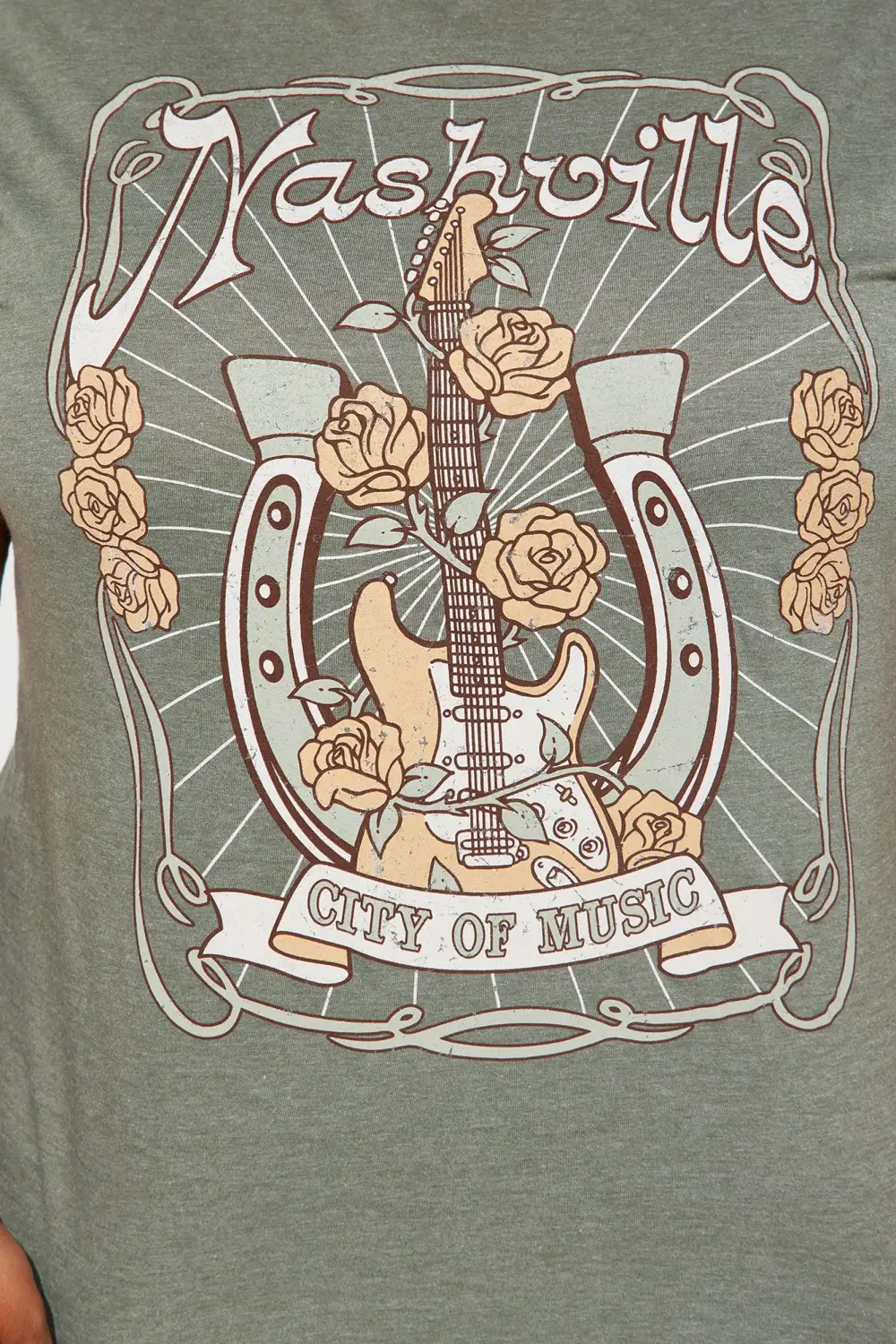 Music Row Nashville Graphic Tee - Sage