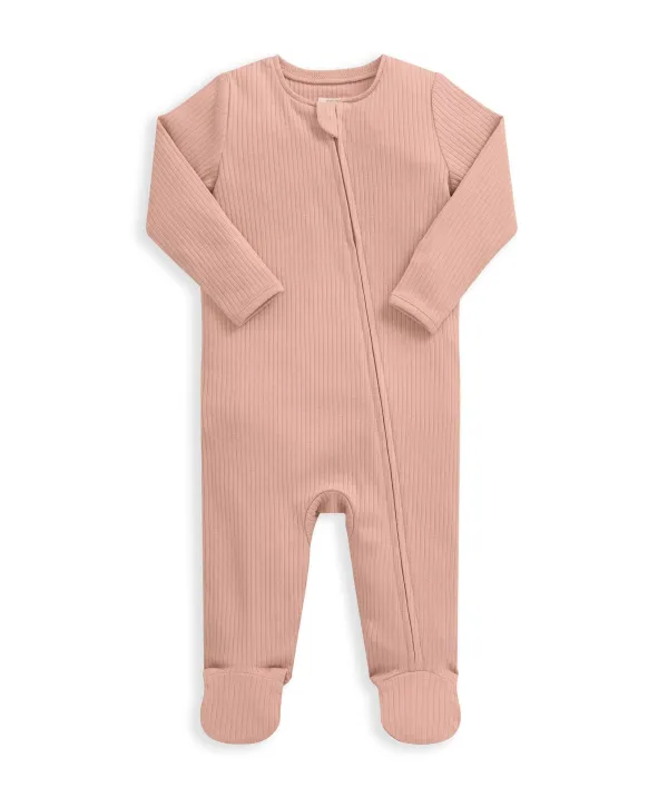 Organic All In One Sleepsuit - Dusky Pink