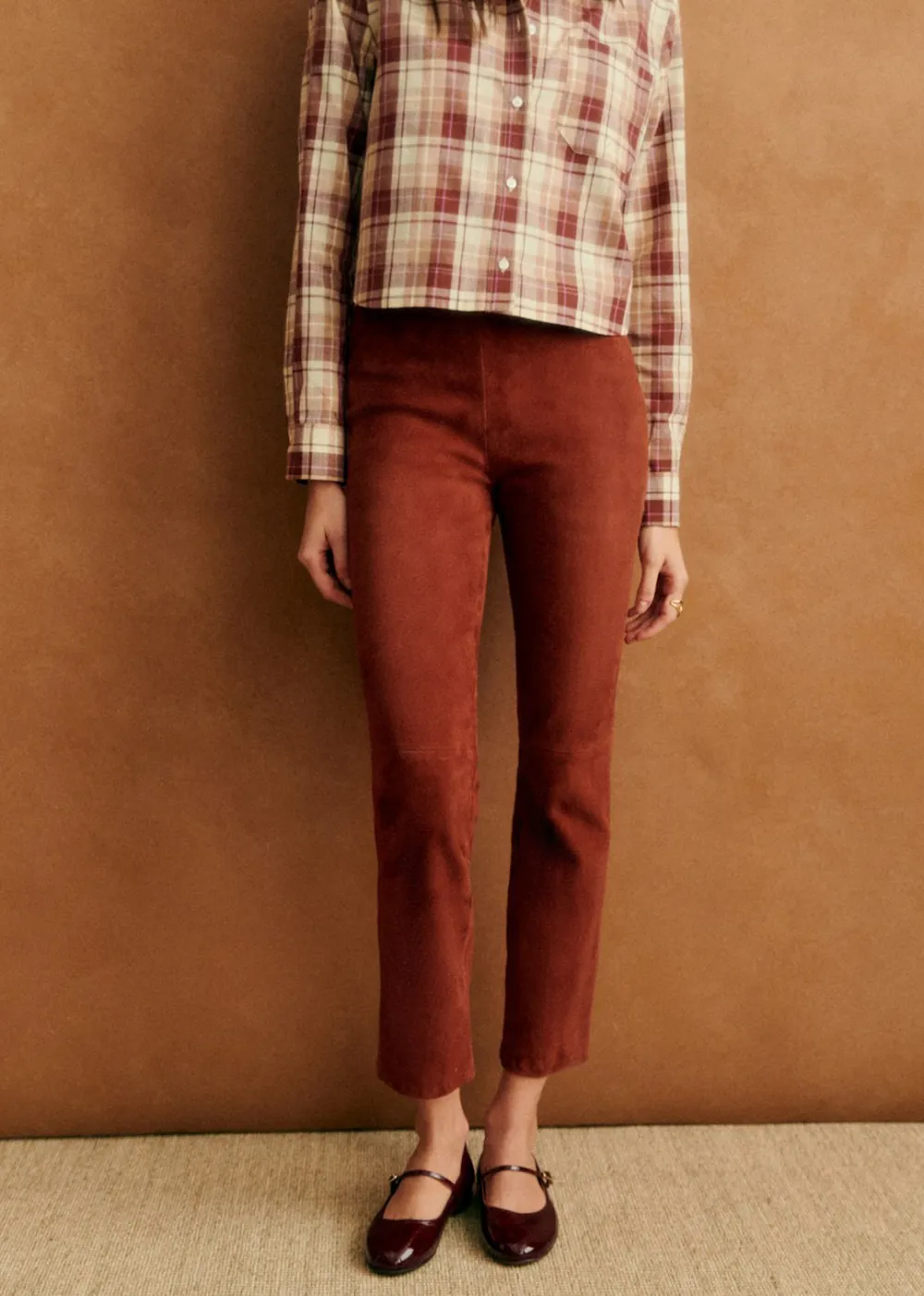 High Waisted Flared Cropped Trousers